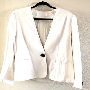 Vintage 1980s flirty white front pocket blazer sexy open jacket